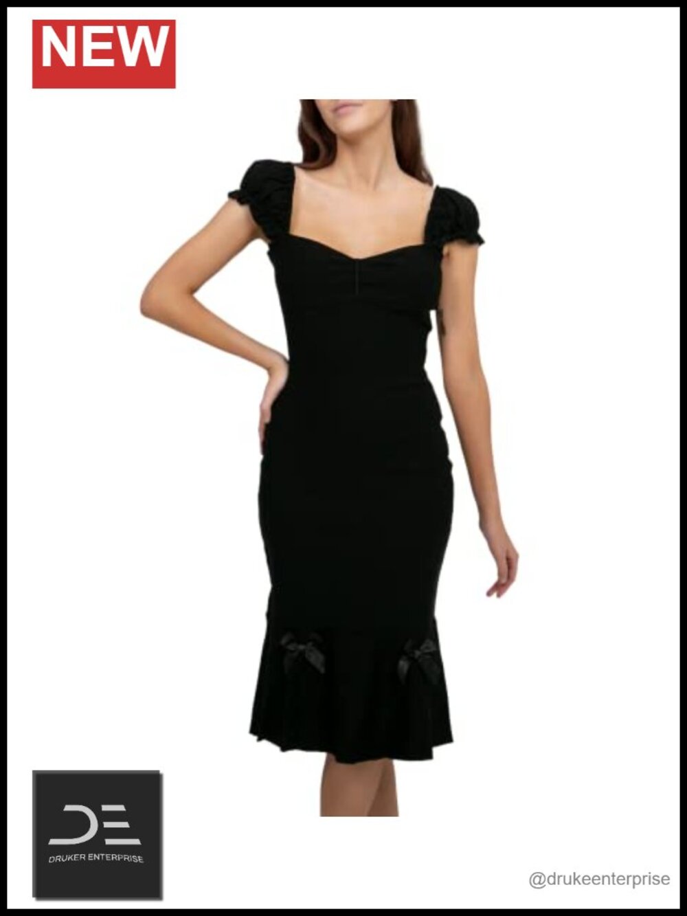 Wiggle Dress Stretchy On Off Shoulder Bow Retro Cocktail Party